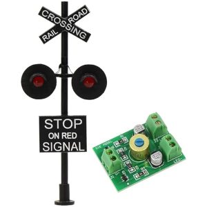 1 Set HO Scale Railroad Train/Track Crossing Sign